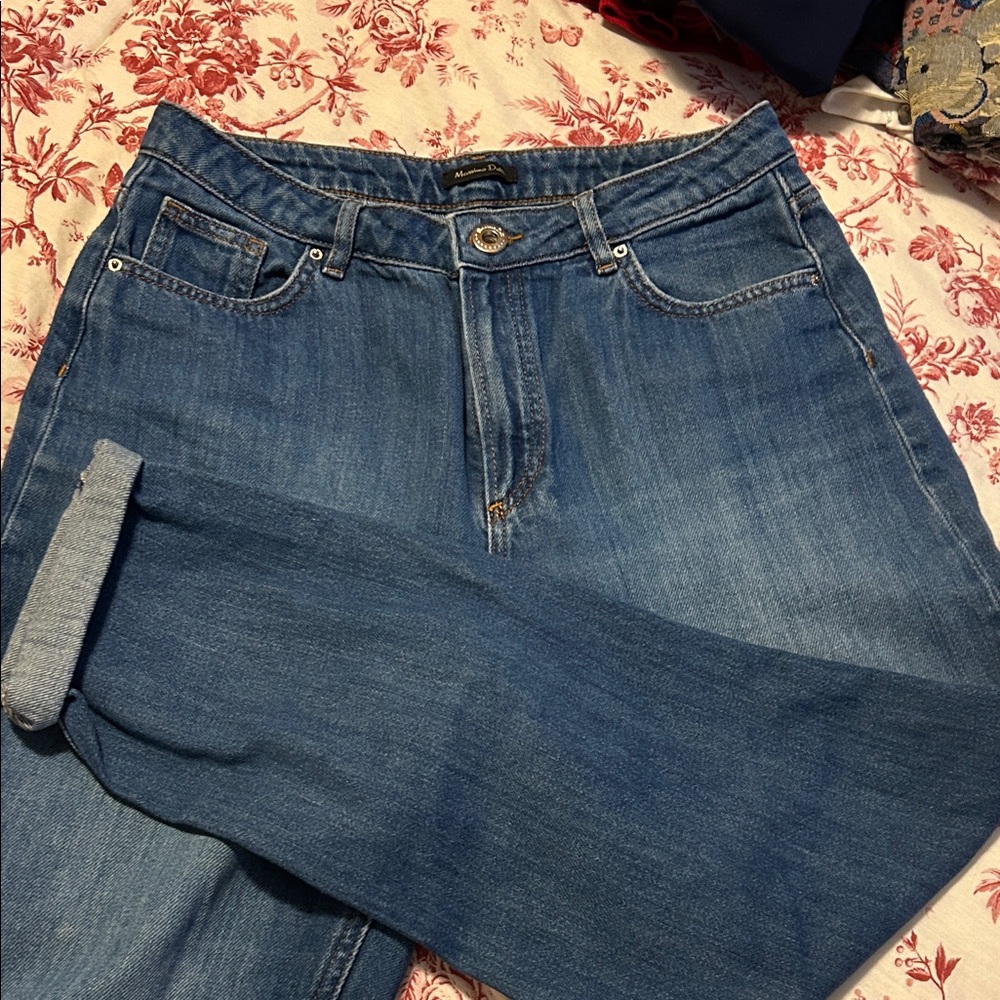 Massimo Dutti Blue Women's Denim Jeans - Classic Mid Wash
